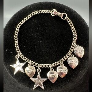 VTG Sterling Silver 1960s Beta Sigma Phi Sorority Charm Bracelet “Beginning Day”